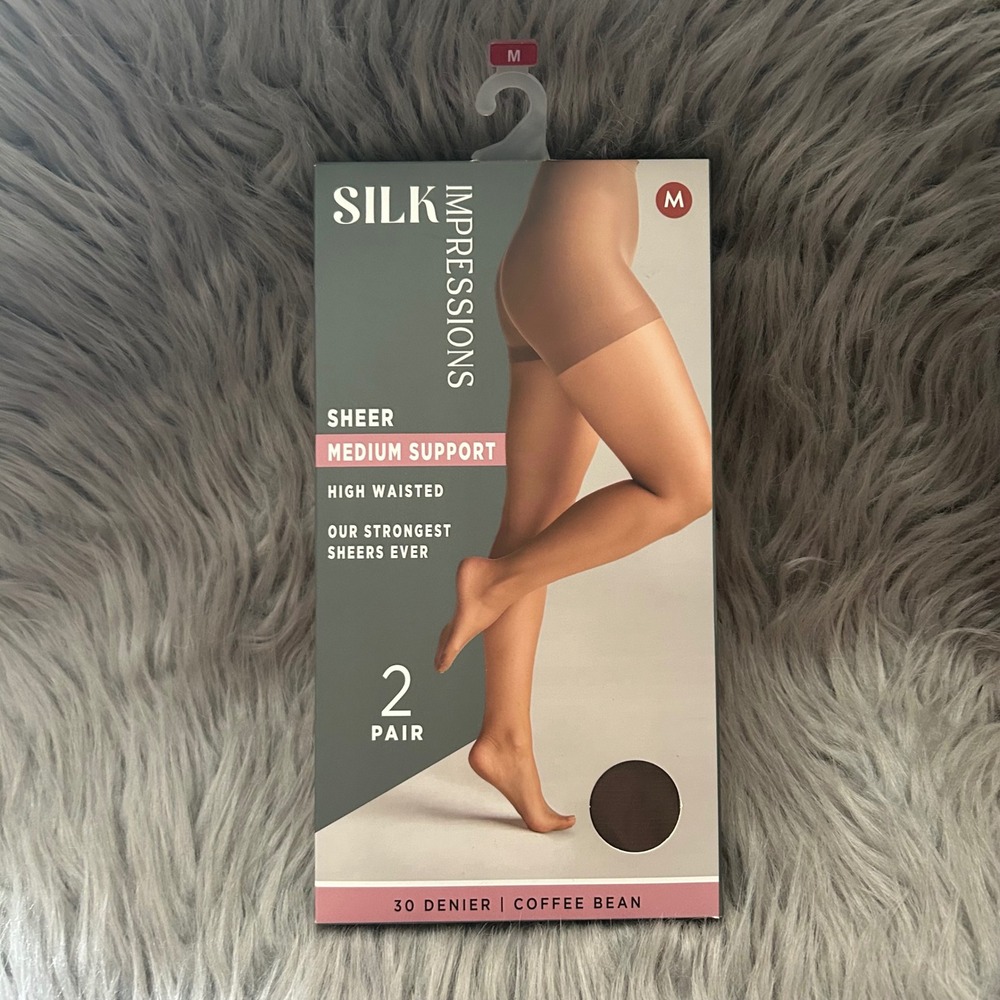 Silk Impressions Medium Support Sheer Tights Women Medium Coffee Bean High Waist